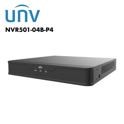 Uniview 4 Channel AI Network Video Recorder UV-NVR501-04B-P4 | 4 channel NVR, NVR, UNV | Global Security