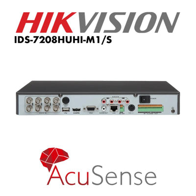 Hikvision 8 channel 5 MP 1U H.265 AcuSense DVR iDS-7208HUHI-M1/S