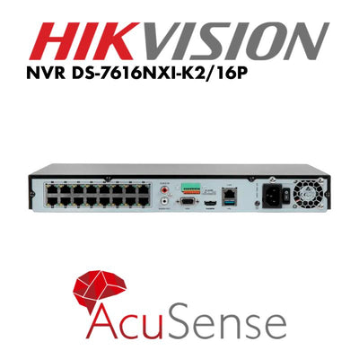 Hikvision 16 Channel PoE 1U K Series AcuSense 4K NVR DS-7616NXI-K2/16P