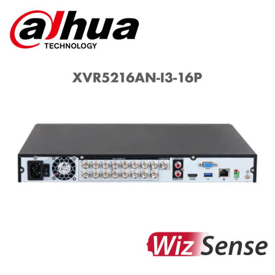 Dahua 16 Channel Penta-brid 5MP Value/1080P 1U 2HDDs WizSense Digital Video Recorder XVR5216AN-I3-16P
