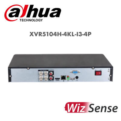 Dahua 4 Channel Penta-brid 4K Value/5MP Mini 1U 1HDD WizSense Digital Video Recorder XVR5104H-4KL-I3-4P