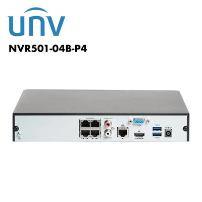 Uniview 4 Channel AI Network Video Recorder UV-NVR501-04B-P4