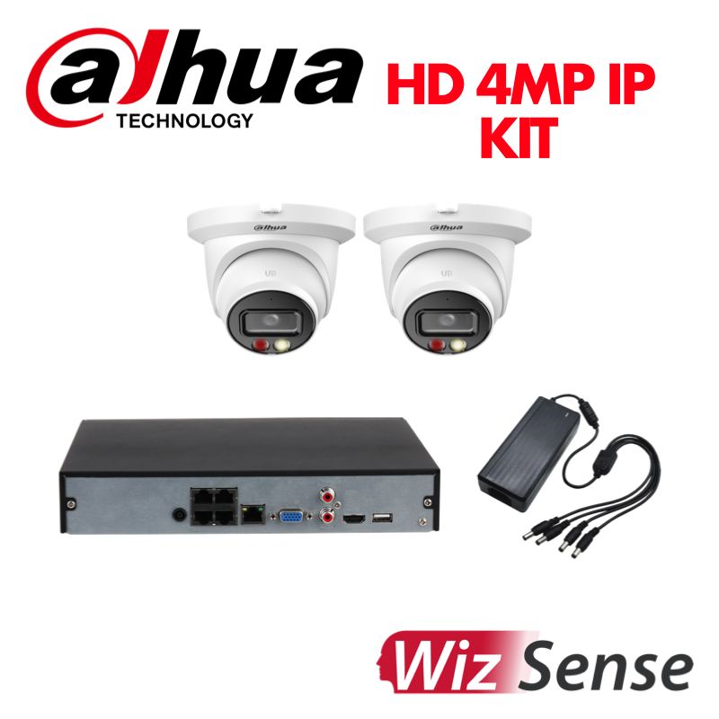 Dahua 4 Megapixel 2 Fullcolor IP Camera 4 Channel NVR KIT-DAHUA-IP-4MP-FULLCOLOR-2CAM | IP Camera | cctv kits, dahua, Ip camera kits | Global Security