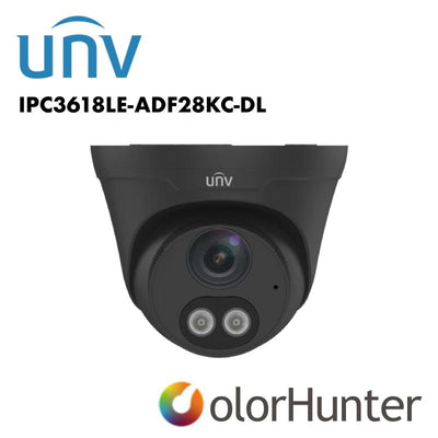 Uniview Easy ColorHunter 8MP DualLight IP Turret with Microphone White/Black UV-IPC3618LE-ADF28KC-DL Global Security
