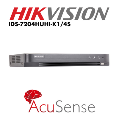 Hikvision 4 Channel 5 MP 1U H.265 AcuSense DVR iDS-7204HUHI-K1/4S(C) | DVR | 4 channel, 4ch, dvr, Hikvision, Hikvision 4Ch DVR, Hikvision DVR | Global Security Alarms