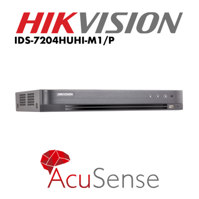 Hikvision 4 Channel 5MP 1U H.265 AcuSense POC DVR iDS-7204HUHI-M1/P | DVR | 4 channel, dvr, Hikvision, POC DVR | Global Security Alarms