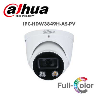 Dahua 8MP Smart Dual Light Active Deterrence Fixed-focal Eyeball WizSense Network Camera White and Black IPC-HDW3849H-AS-PV | IP Camera | 4K, 8 Megapixel / 4K, best-seller, Camera, CCTV, dahua, IP Camera, IP camera 8MP | Global Security Alarms
