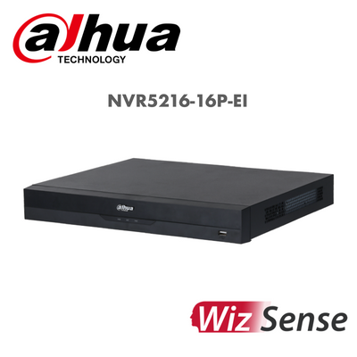 Dahua 16 channel 1U 16PoE 2HDDs WizSense Network Video Recorder NVR5216-16P-EI | NVR | 16 Channel NVR, dahua, NVR | Global Security Alarms