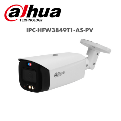Dahua 8MP Smart Dual Light Active Deterrence Fixed-focal Bullet WizSense Network Camera IPC-HFW3849T1-AS-PV | IP Camera | 4K, 8 Megapixel / 4K, Camera, CCTV, dahua, IP Camera, IP camera 8MP | Global Security Alarms