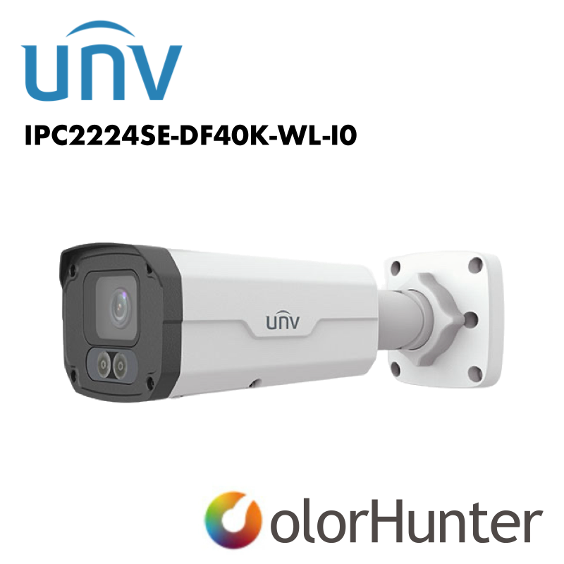 Uniview 4MP Prime Bullet White/Black UV-IPC2224SE-DF40K-WL-I0
