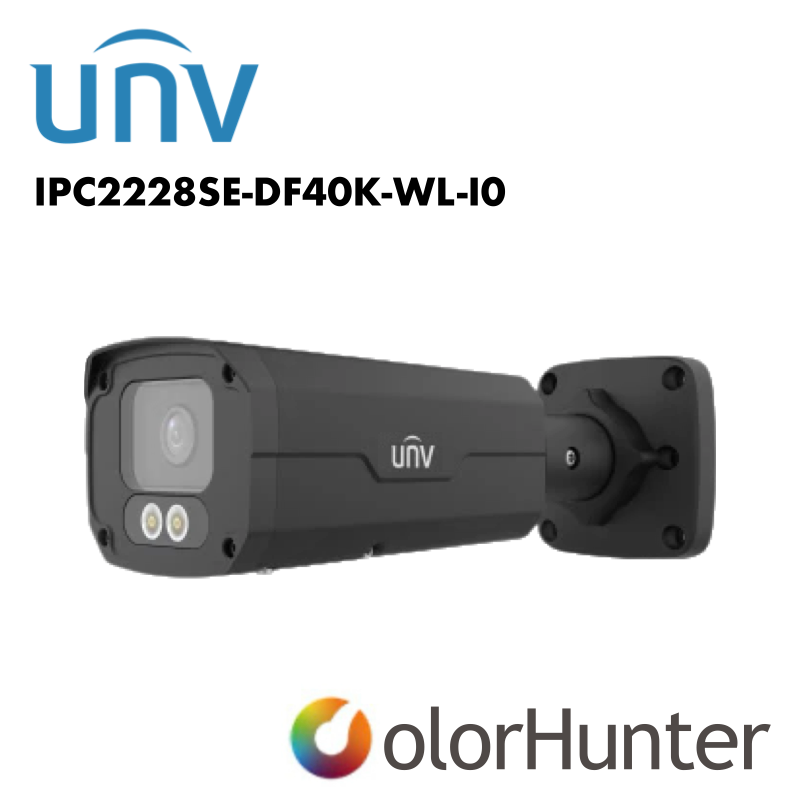 Uniview 8MP Prime 3 Bullet White/Black UV-IPC2228SE-DF40K-WL-I0 Global Security