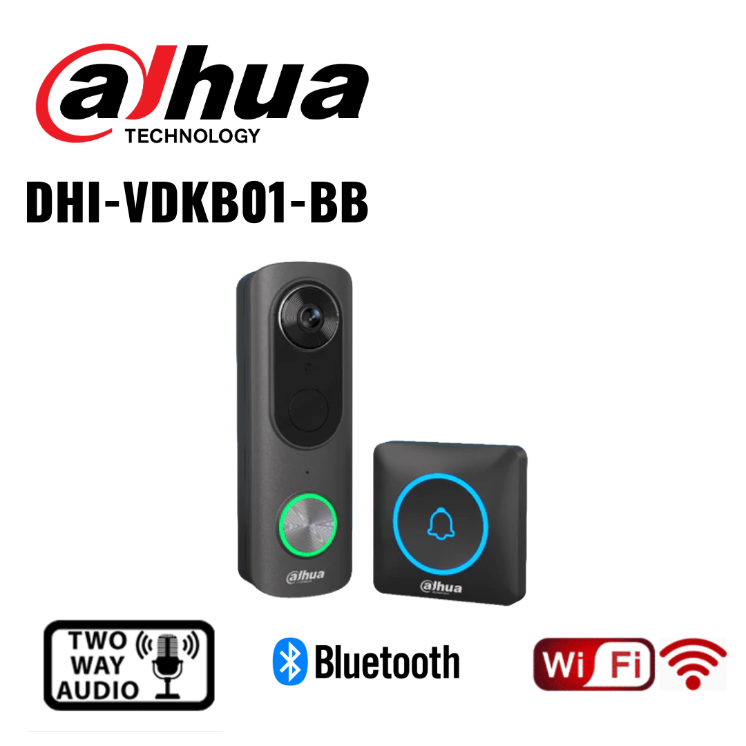 Dahua 4MP Wi-Fi Battery Video Doorbell with Wireless Chime DHI-VDKB01-BB Global Security