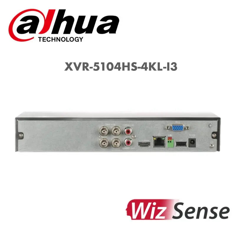 Dahua 4K DVR XVR-5104HS-4KL-I3 with multiple input ports for security camera systems