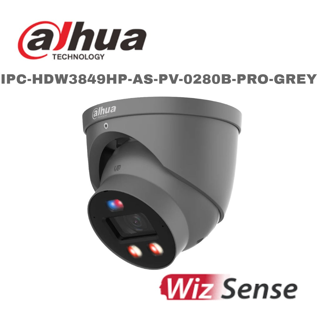 Dahua 8MP Smart Dual Light Active Deterrence Fixed-focal Eyeball WizSense TIOC Pro Network Camera 2.8MM White/Grey/Black IPC-HDW3849HP-AS-PV-0280B-PRO Global Security