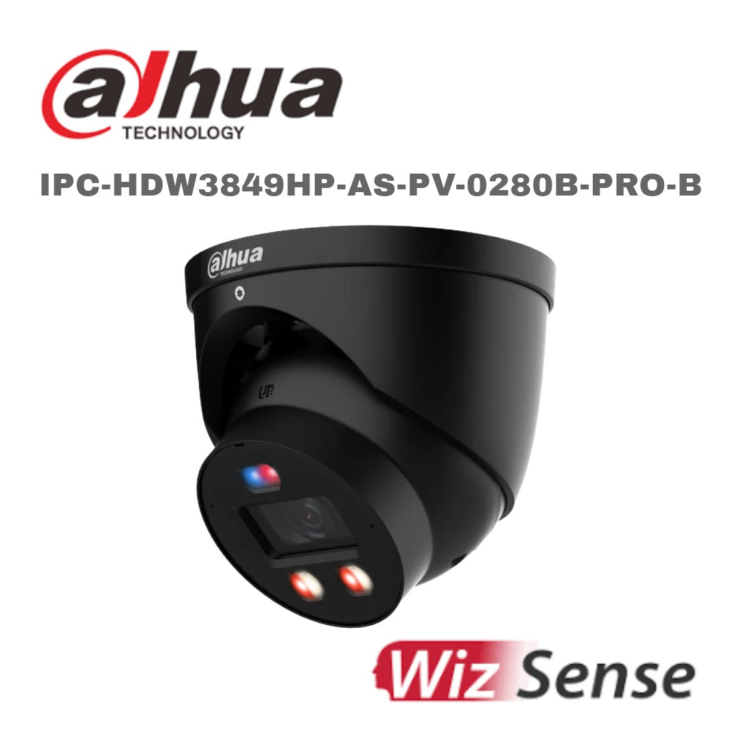 Dahua 8MP Smart Dual Light Active Deterrence Fixed-focal Eyeball WizSense TIOC Pro Network Camera 2.8MM White/Grey/Black IPC-HDW3849HP-AS-PV-0280B-PRO Global Security