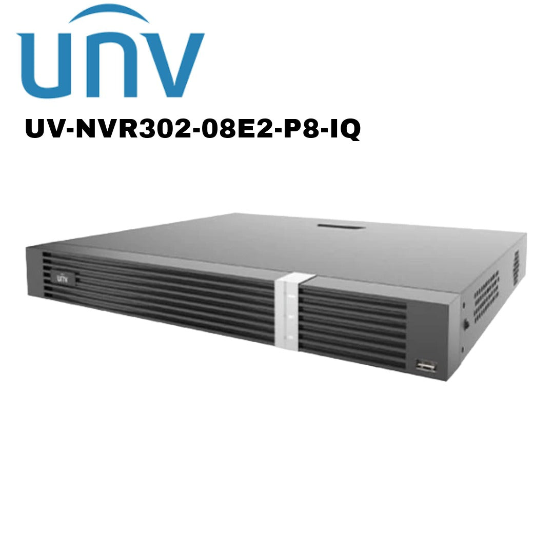 Uniview 12MP 8 Channel 2 HDD Network Video Recorder PoE NVR UV-NVR302-08E2-P8-IQ Global Security