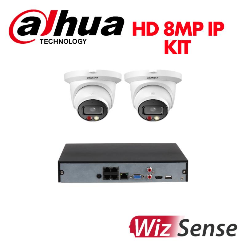 Dahua 8 Megapixel 2 Fullcolor IP Camera 4 Channel NVR KIT-DAHUA-IP-8MP-FULLCOLOR-2CAM Global Security