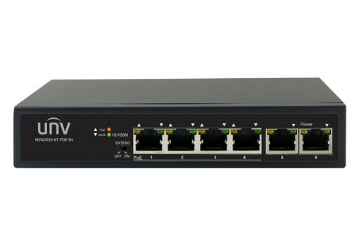 Uniview 4 Port 10/100Mbps PoE Switch 2 Port 10/100Mbps Uplink RJ45 65W NSW2010-6T-POE-IN | Networking switches, UNV | Global Security