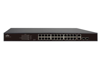 Uniview 24 Port 10/100Mbps PoE Switch 2 Port 10/100/1000Mbps Uplink RJ45 370W NSW2010-24T2GC-POE-IN | Networking switches, UNV | Global Security