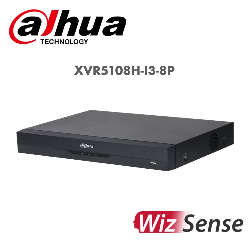 Dahua 8 Channel Penta-brid 5MP Value/1080P Mini 1U 1HDD WizSense Digital Video Recorder XVR5108H-I3-8P | DVR | 8 Channel DVR, dahua, dvr, POC DVR | Global Security Alarms