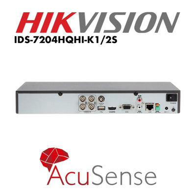 Hikvision 4 Channel 1080p 1U H.265 AcuSense DVR iDS-7204HQHI-K1/2S
