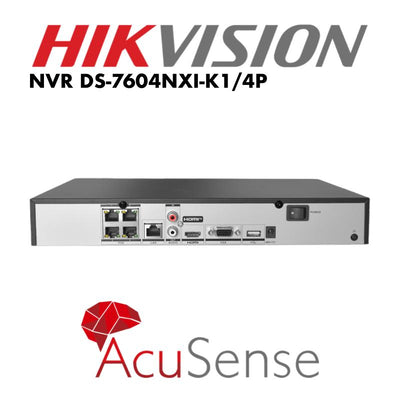 Hikvision 4-Channel PoE 1U K Series AcuSense 4K NVR DS-7604NXI-K1/4P