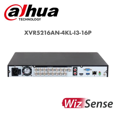 Dahua 16CH Penta-brid 4K Value/5MP 1U 2HDDs WizSense Digital Video Recorder XVR5216AN-4KL-I3-16P