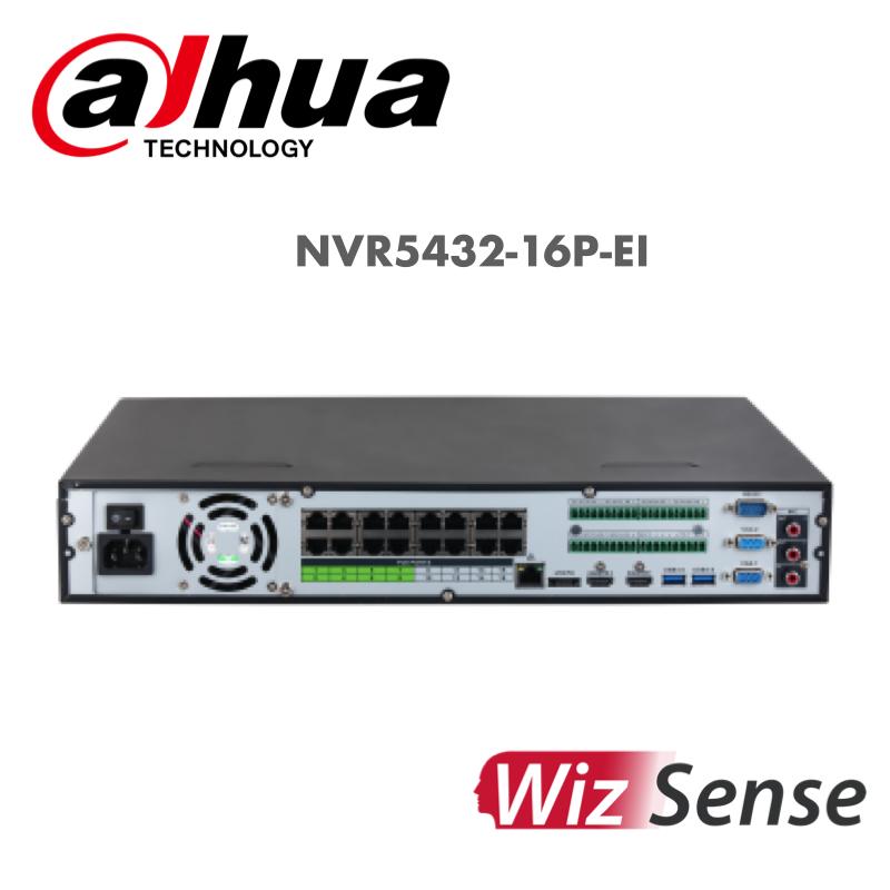Dahua 32 channel NVR -1.5U 16PoE 4HDDs WizSense 32 Megapixel Network Video Recorder -NVR5432-16P-EI