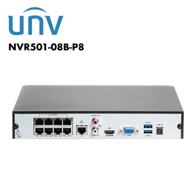 Uniview 8 Channel AI Network Video Recorder UV-NVR501-08B-P8