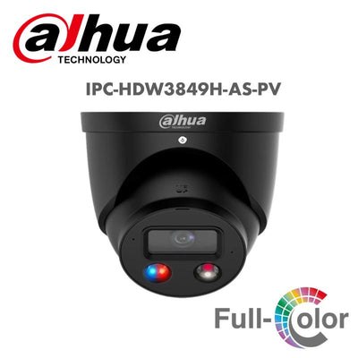 Dahua 8MP Smart Dual Light Active Deterrence Fixed-focal Eyeball WizSense Network Camera White and Black IPC-HDW3849H-AS-PV