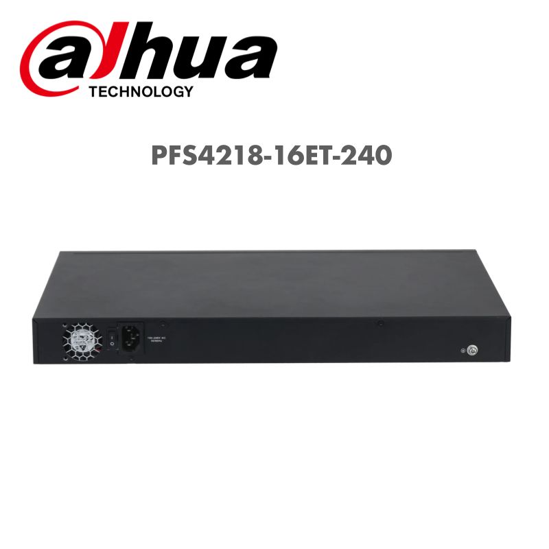 Dahua 16-port PoE 100 Mbps + 2-port Gigabit Managed PoE Switch PFS4218-16ET-240