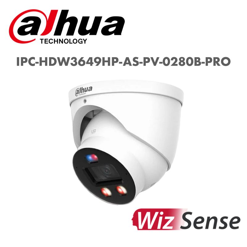 Dahua 6MP Smart Dual Light Active Deterrence Fixed-focal Eyeball WizSense TIOC Pro Network Camera IPC-HDW3649HP-AS-PV-0280B-PRO | IP Camera | dahua, IP Camera, IP camera 5MP | Global Security