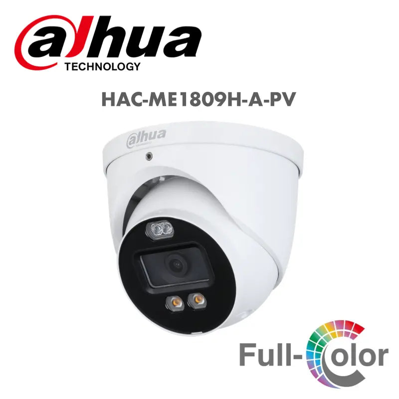 Dahua 4K HDCVI Full-Color Active Deterrence Fixed Eyeball Camera HAC-ME1809HP-A-PV | HD Camera | dahua, HD Camera, HD camera 8MP | Global Security Alarms