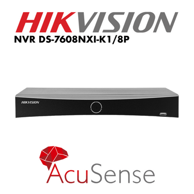 Hikvision 8 Channel PoE 1U K Series AcuSense 4K NVR DS-7608NXI-K1/8P | NVR | 4K, 8 CH, 8 Channel, 8 channel NVR, 8 Megapixel, 8 Megapixel / 4K, Hikvision, Hikvision 8 Channel NVR, Hikvision NVR, NVR | Global Security Alarms