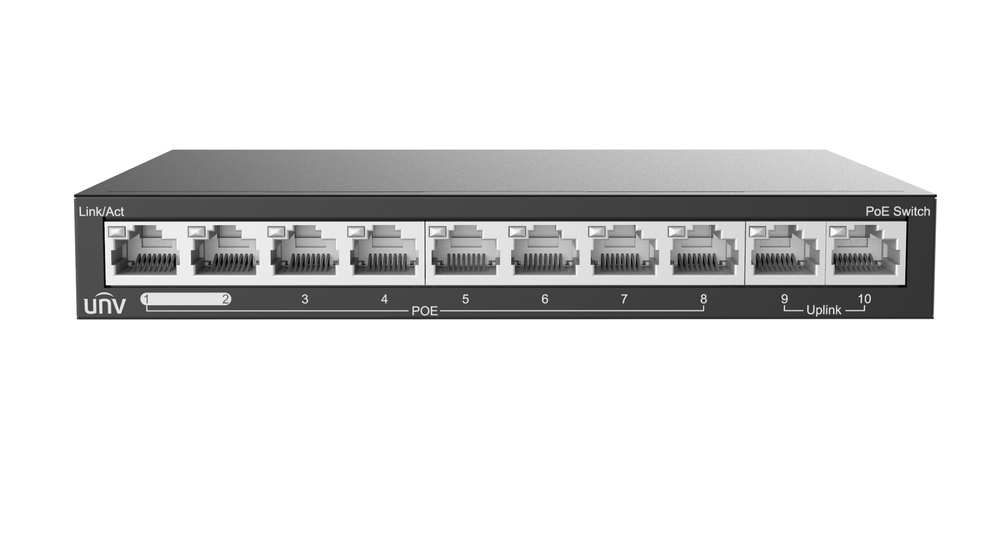 Uniview 8 Port 10/100Mbps PoE Switch 2 Port 10/100Mbps Uplink RJ45 UV-NSW2020-10T-POE-IN Global Security