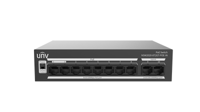 Uniview 8 Port 10/100Mbps PoE Switch 2 Port 1000Mbps Uplink RJ45 UV-NSW2020-8T2GT-POE-IN Global Security