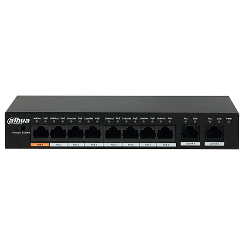 Dahua 10-Port Unmanaged Desktop Switch with 8 Port PoE PFS3010-8GT-96 | dahua, Networking switches | Global Security
