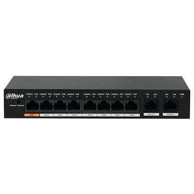 Dahua 10-Port Unmanaged Desktop Switch with 8 Port PoE PFS3010-8GT-96 | dahua, Networking switches | Global Security