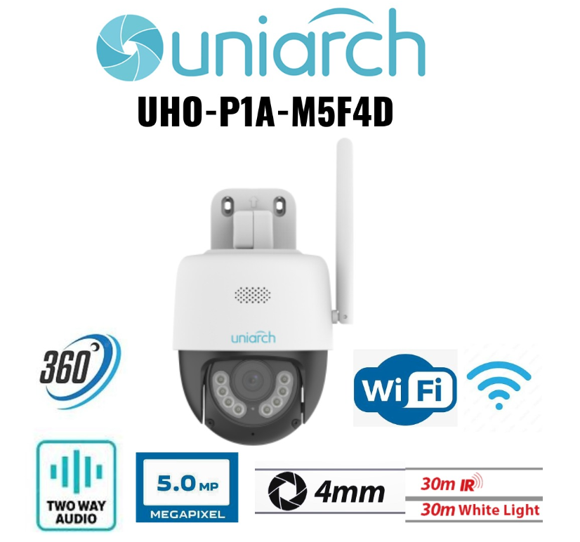 Uniarch 5MP PT Outdoor WI-FI Camera White 4mm UHO-P1A-M5F4D Global Security