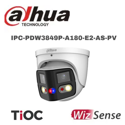 Dahua 2×4MP Tioc Duo Splicing WizSense Network Camera White/Black DHI- IPC-PDW3849P-A180-E2-AS-PV Global Security