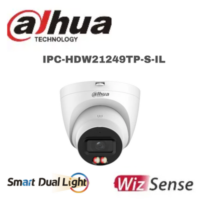 Dahua 12MP Smart Dual Light Fixed-focal Eyeball WizSense Network Camera 2.8mm DHI-IPC-HDW21249TP-S-IL Global Security