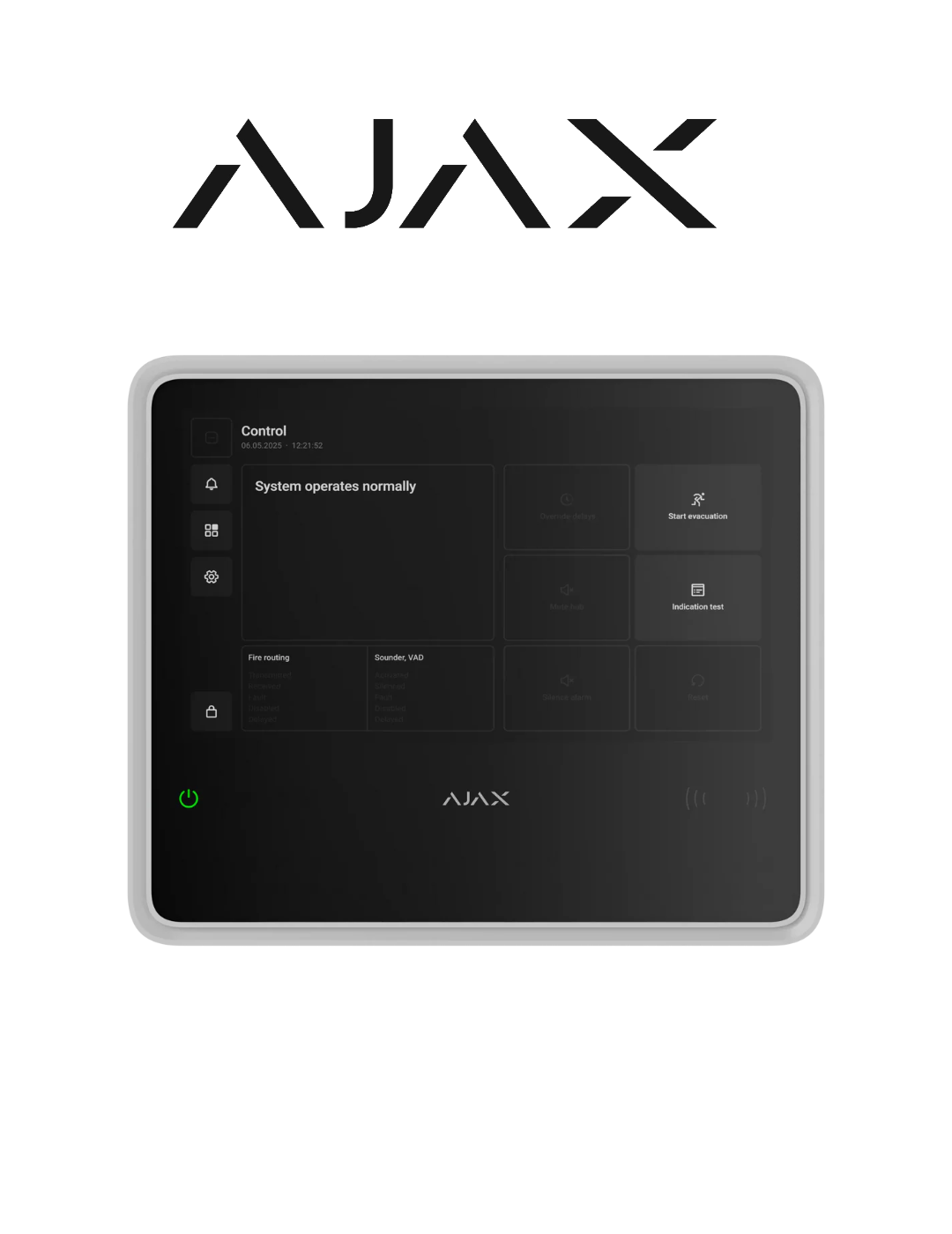 Ajax EN54 Fire Hub White/Black (125732/125733) Global Security