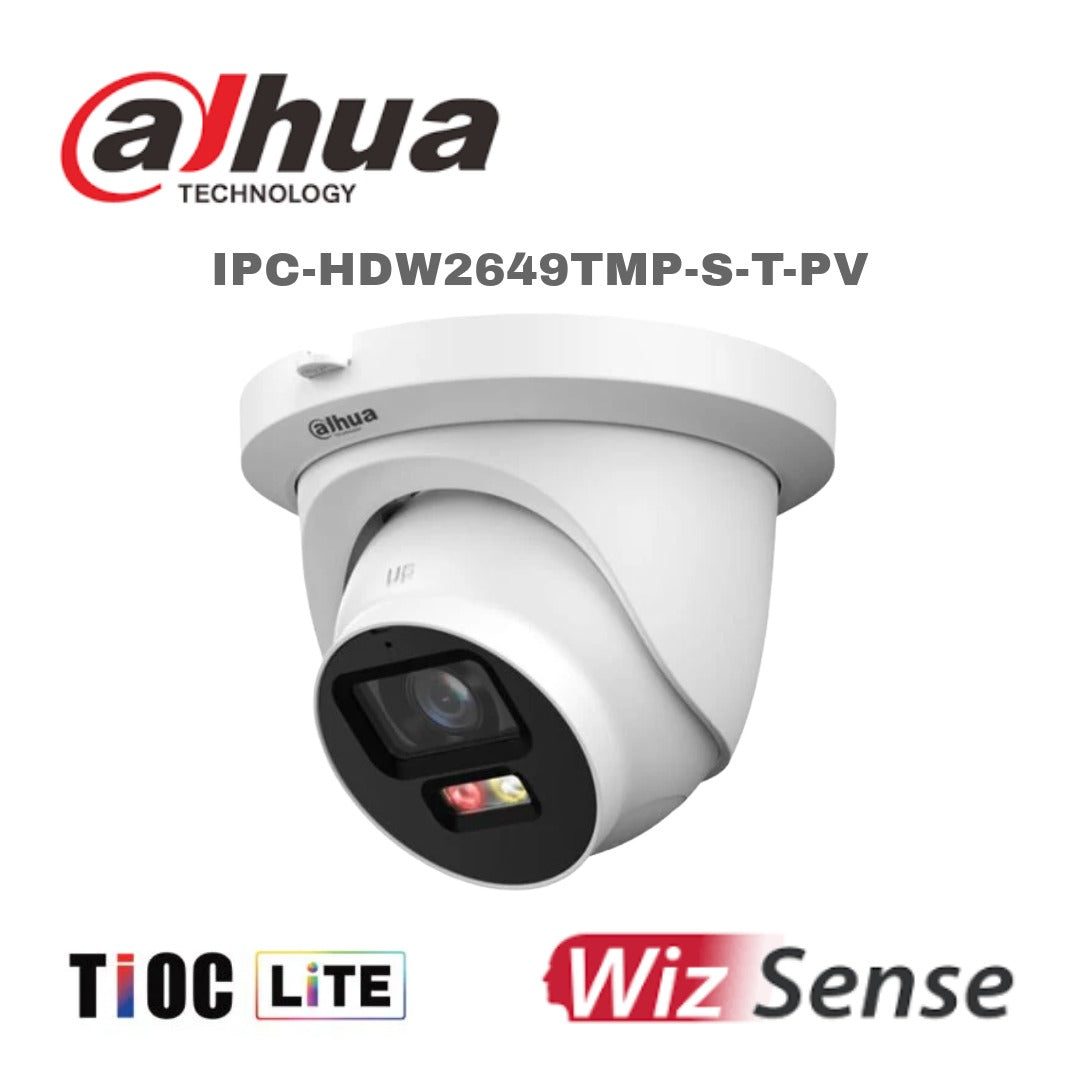 Dahua 6MP TiOC Lite Eyeball WizSense Network Camera 2.8mm (Two-Way Talk) IPC-HDW2649TMP-S-T-PV Global Security