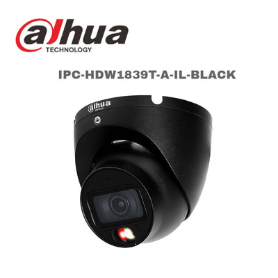 Dahua 8MP Entry Smart Dual Light Fixed-focal Eyeball Network Camera 2.8mm White/Black IPC-HDW1839T-A-IL Global Security