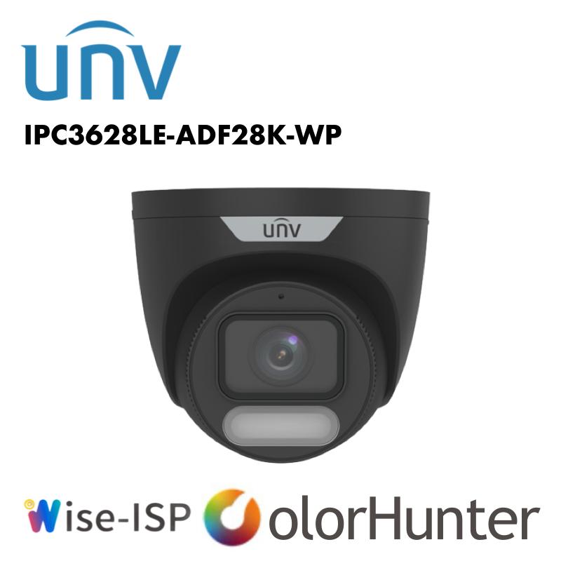 Uniview 8MP ColorHunter Wise-ISP Owlview Warm Light Turret 2.8mm White/Black UV-IPC3628LE-ADF28K-WP Global Security