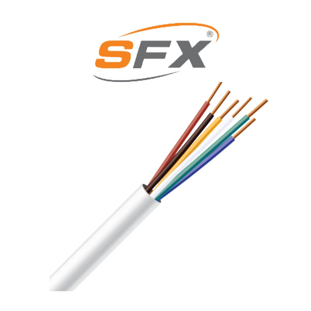 Securi-Flex 6 Core Alarm Cable White 100M Global Security