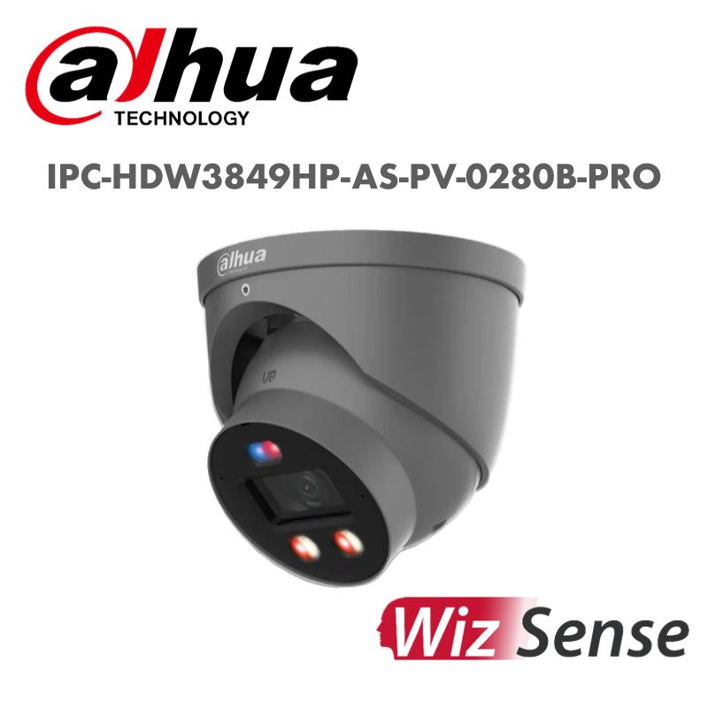 Dahua 8MP Smart Dual Light Active Deterrence Fixed-focal Eyeball WizSense TIOC Pro Network Camera 2.8MM White/Grey/Black IPC-HDW3849HP-AS-PV-0280B-PRO Global Security