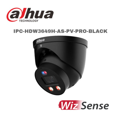 Dahua 6MP Smart Dual Light Active Deterrence Fixed-focal Eyeball WizSense TIOC Pro Network Camera 2.8mm White/Black IPC-HDW3649HP-AS-PV-0280B-PRO Global Security