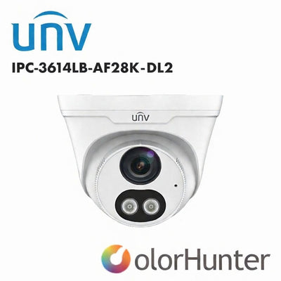 Uniview 4MP Easy ColorHunter Turret Built in Mic 2.8mm White/Black UV-IPC3614LB-AF28K-DL2 Global Security