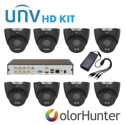 Uniview 5 Megapixel 8 ColorHunter HD Camera 8 Channel DVR KIT-COLORHUNTER-8CAM